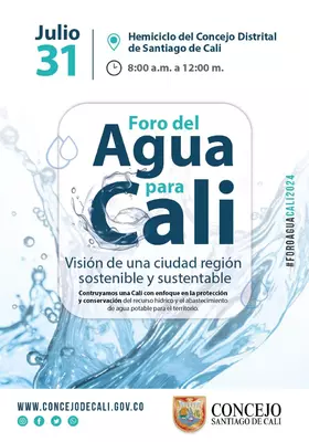 Esta será la agenda del foro agua potable para Cali
