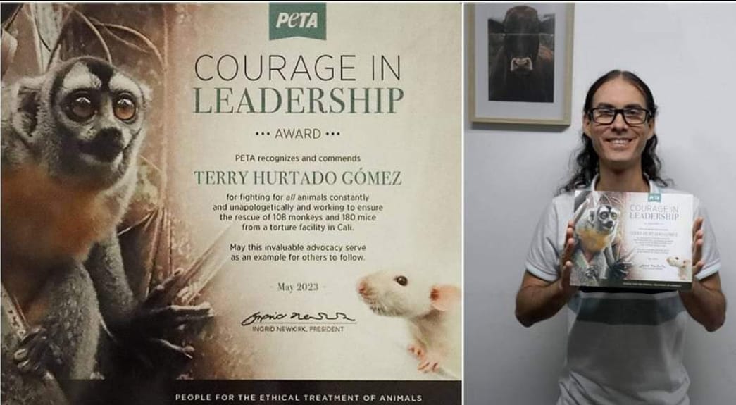 Terry Hurtado, primer colombiano en recibir el premio internacional PETA